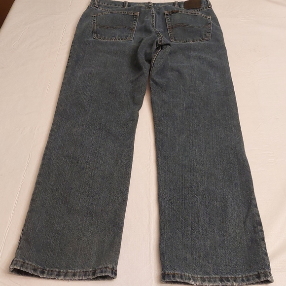 Lee Medium Wash Denim Regular Fit Straight Leg Jeans Men's Size W 36 X L 30 - Picture 4 of 14